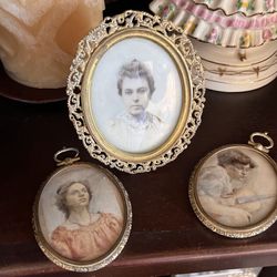 🏛️ Rare Antique Portrait Miniatures ~ Sarah “Sadie” Truax (1872–1959)