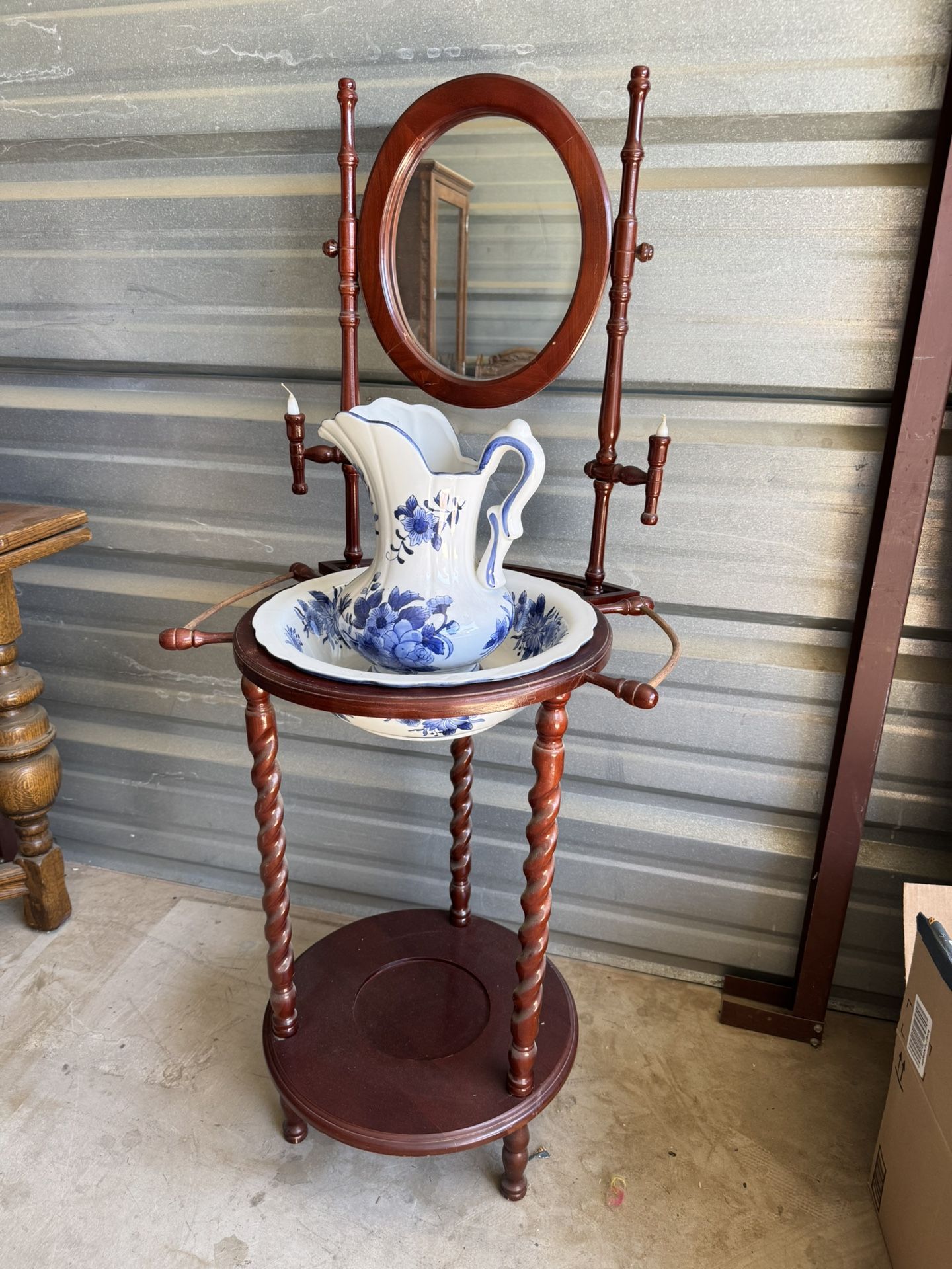 Antique Wash Stand And Water Basin