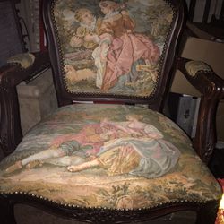 Vintage embroidered chair