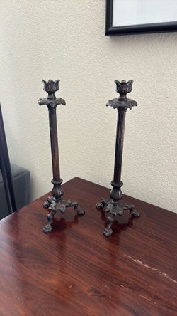 Candle Sticks- Vintage Gothic Revival Style