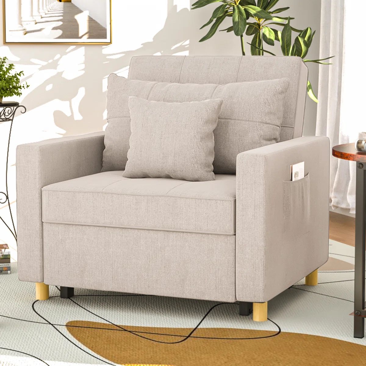 Heckman 40" Sleeper Chair, 3-in-1 Convertible Chair Bed