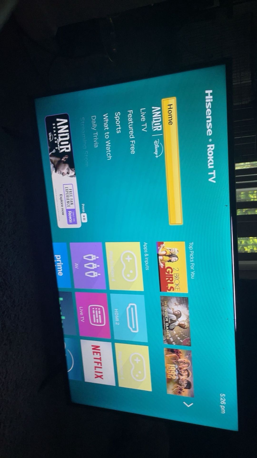 45’ flats screen smart tv