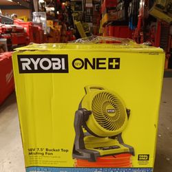Ryobi ONE + 18V 7.5" Bucket Top Misting Fan. Tool Only