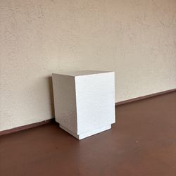 One New White Pedestal Display Plant Stand Side Table Stool