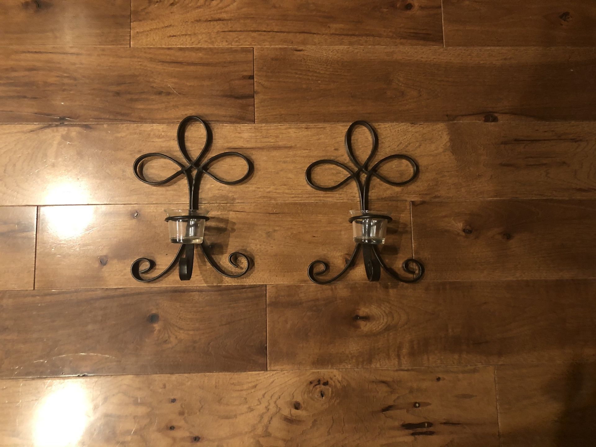 Wall wrought iron votive candle holders