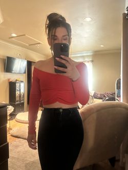Red Crop Long Sleeve