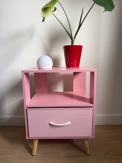 🌸 Pink Nightstand / Storage Side Table