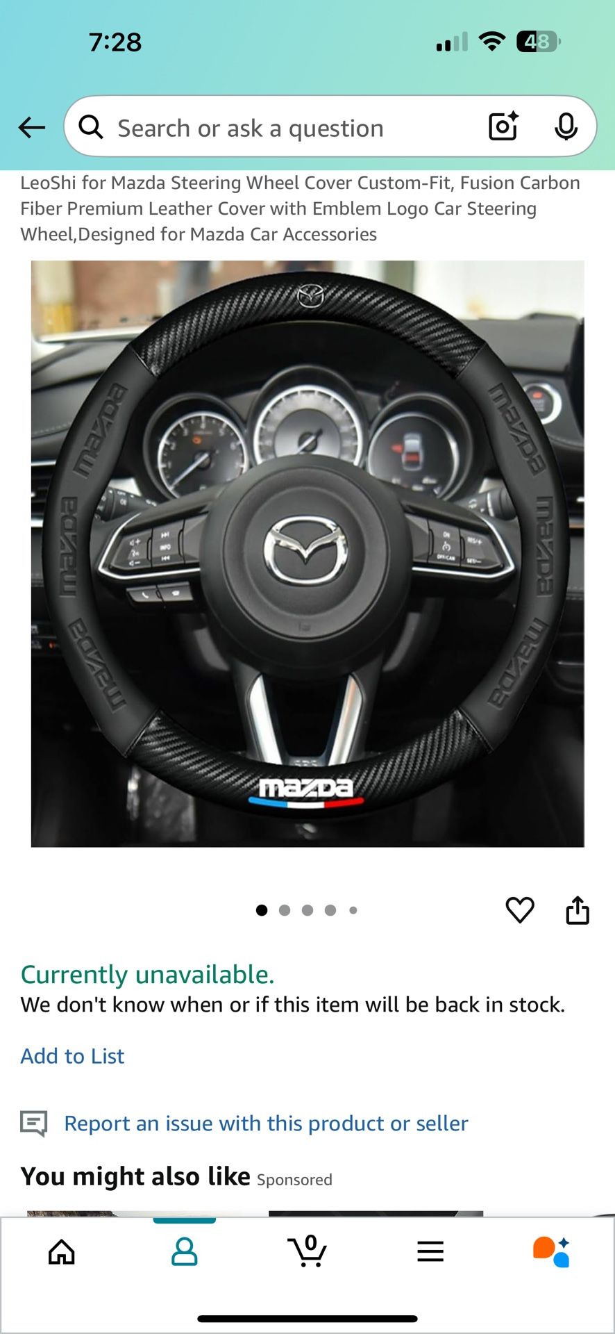 Mazda Steering Wheel Cover Custom-Fit