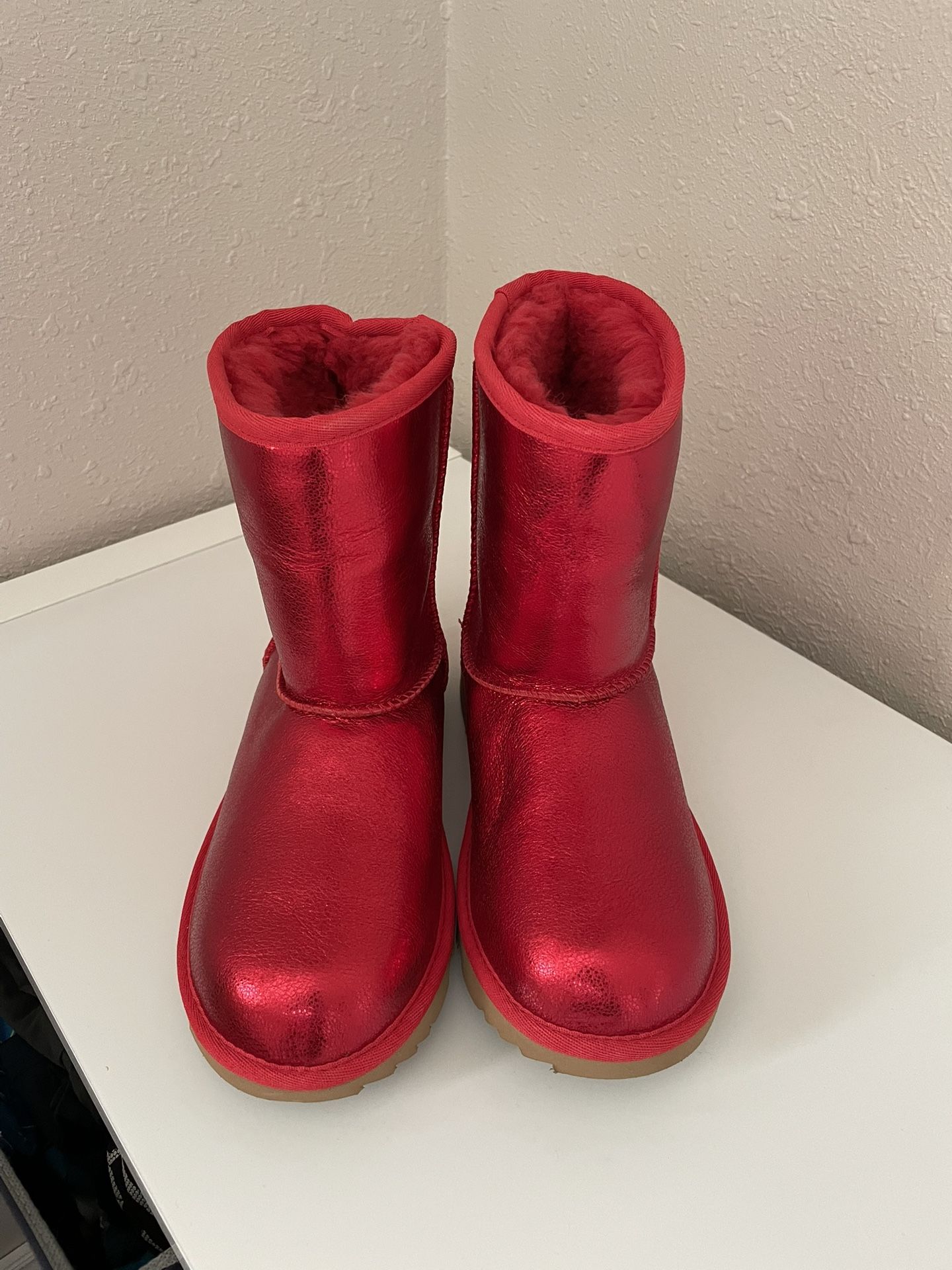 Red Metallic Ugg Boots Size 4
