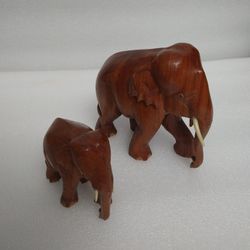 2 - Wooden Elephants
