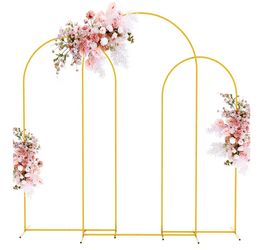 🔥 NEED GONE! 3-Pack Gold Wedding Arch Stands 7.2FT/6.6FT/6FT – ONLY $45