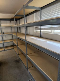 5 Tier Shelving 48 in W x 24 in D American Made Used Heavy Duty Steel Boltless Storage Racks Delivery Available