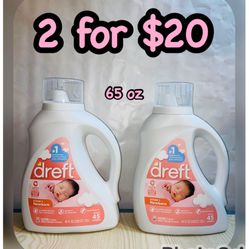 (2) Dreft Detergent 65 fl oz each, 2 for $20 or $12 each 