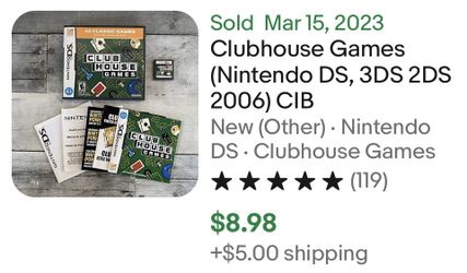 Nintendo DS. 2006 Club House Games. PRE-OWNED TESTED. $10.00 for Sale in  Rocklin, CA - OfferUp