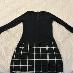 Black Dress With Plaid Skirt