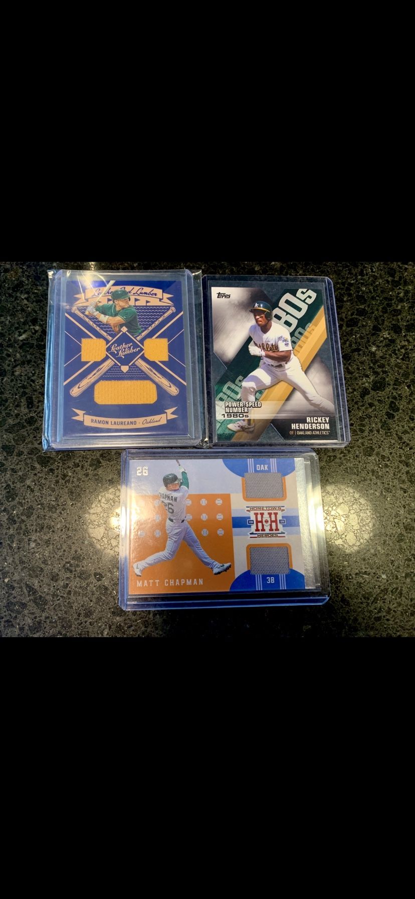 Ramon Laureano Matt Chapman Rickey Henderson Oakland A’s Baseball Cards