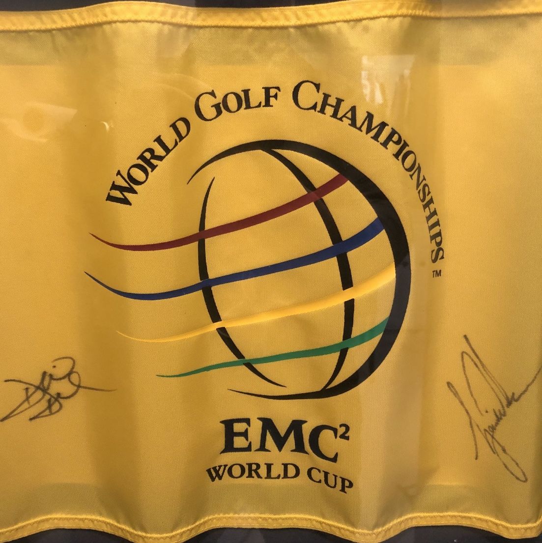 Tiger Woods & David Duval Signed Pin Flag