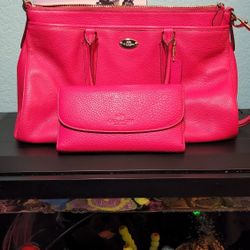 Real Coach Pruse Pink With Wallet