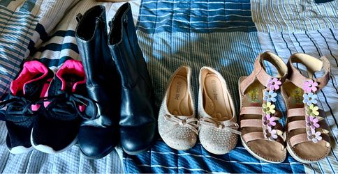 Four Pairs Girl’s Size 12 Shoes Boots Sandals
