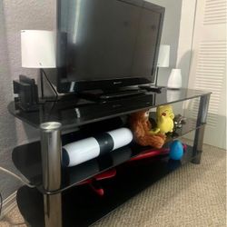 Glass Shelves TV Stand