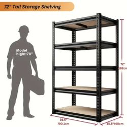 6ft - 72" - Metal Storage Shelf 
