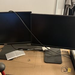 Dell Duel Computer Monitors And Stand