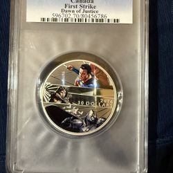 2016 PCGS PR70DCAM CANADA $30 FIRST STRIKE DAWN OF JUSTICE 2oz SILVER COIN