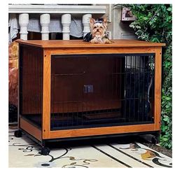 Dog Cage Small and Medium-Sized Dog Cage Indoor Dog Villa, with Its Own Rollers, Free to Move Dog Kennels(Build)(Firm price )
