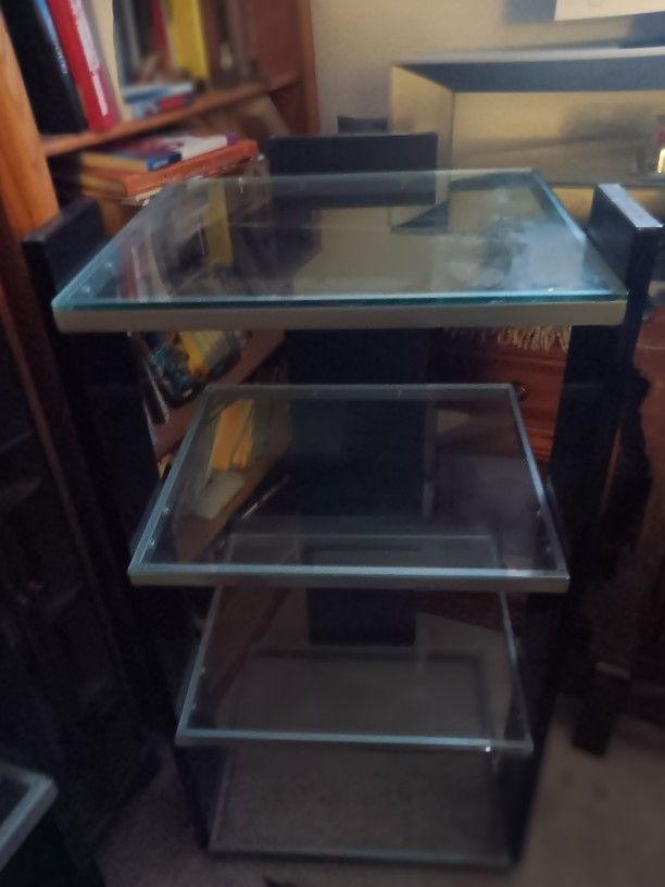 2 Tri-level Glass Entertainment System Holders/ Display