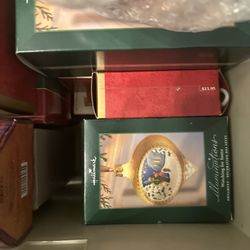 Collection Of Disney Grolier & Hallmark Christmas Ornaments 