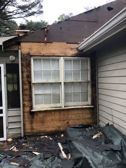Roof and siding work.