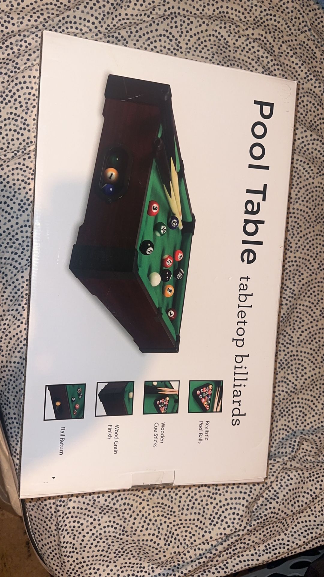 Mini Pool Table - 20-Inch Portable Tabletop Billiards Game