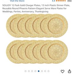 Soujoy  12 Pack Cold Charger Plates 13 Inch