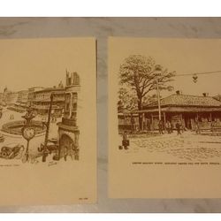 🔥2 EXTREMELY RARE 🔥JAY LEAVELL💎ART SKETCHES OF COCA COLA & STORE ALABAMA