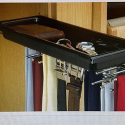 Belt Tie Rack W/ Storage Shelf