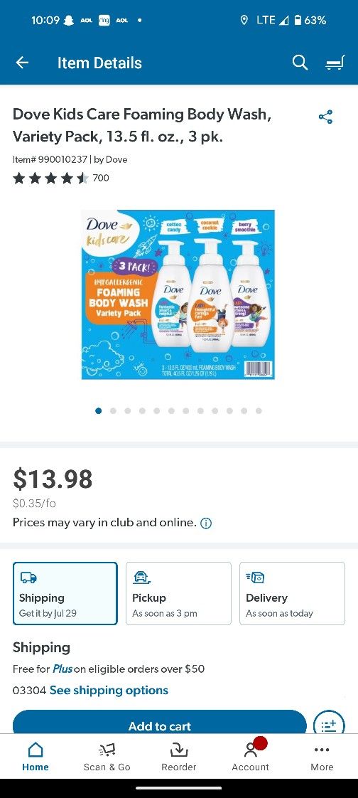 3 Pack Doves Kids Foaming Body Wash