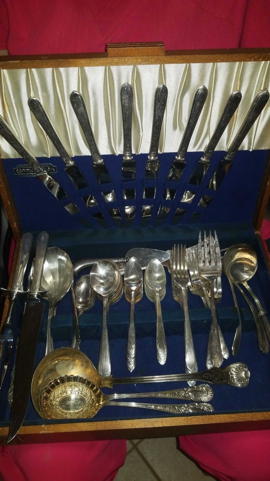 Vintage silver plated 70 piece silverware set