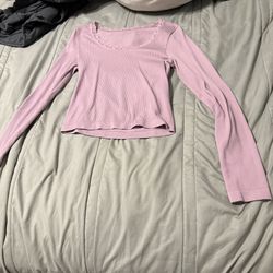Purple Long Sleeve Crop Top