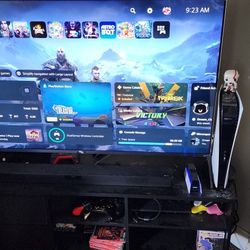 55in TCL 4K QLED TV With TV Stand And LG Soundsbar