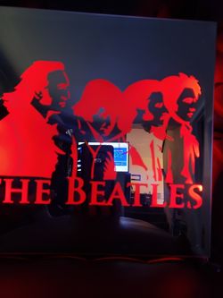 Beatles etched lighted mirror
