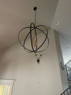 Modern gold and black chandelier