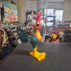 Disney Moana Pet Chicken Hei Hei Rooster Squeeze Squeak Sound Rubber Toy 12.5" Tall