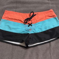 Roxy Board Shorts Size 9 Orange Blue Black 