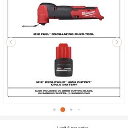 M12 FUEL 12V Lithium-Ion Cordless Oscillating Multi-Tool w/CP High Output 2.5 Ah Battery Pack