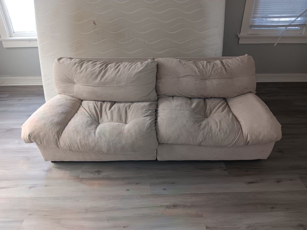 TAN COUCH FOR SALE! AS IS.