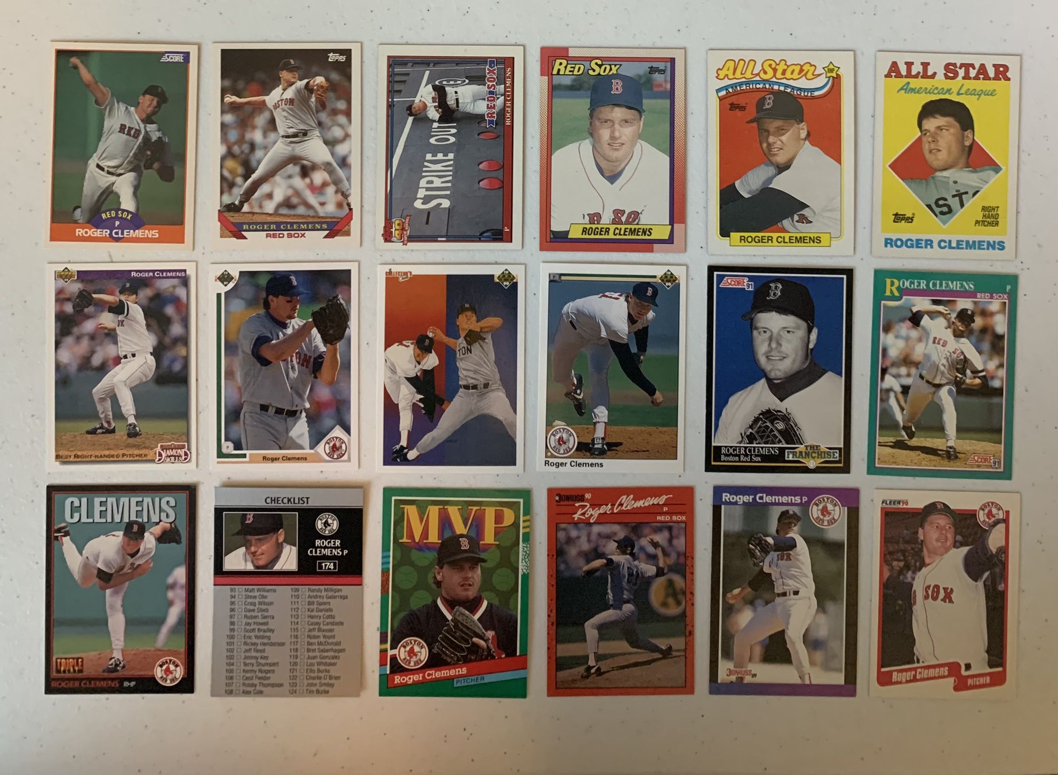 Roger Clemens Baseball Card Lot 