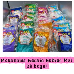 TY McDonalds Beanie Babies Mel 30 Bags NIB