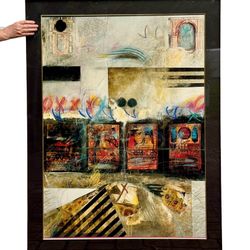 ⭕️ Large Framed Abstract Lithograph 44x57 “Highly Respected” by Anthony Pettera