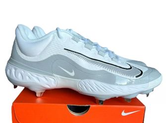 Brand New Nike Alpha Huarache ELITE 4 Low Metal Baseball Cleats White Light Grey Men Sizes 7, 7.5, 10, 11 ⚾️ ⚾️ ⚾️