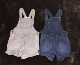 Shortalls toddler girl, size 2. $5.00 each.